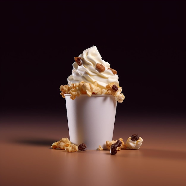 Uma casquinha de sorvete com granulado foto comercial