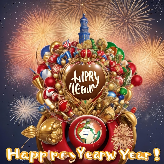uma celebração global feliz ano novo feliz ano novo 2024