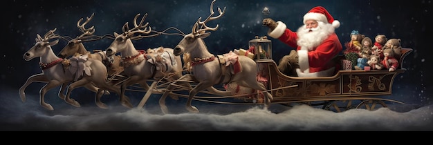 Foto uma cena comovente que incorpora o espírito do natal, uma carga festiva, uma maravilha de natal, uma aventura de renas mágicas, gerada pela ia.