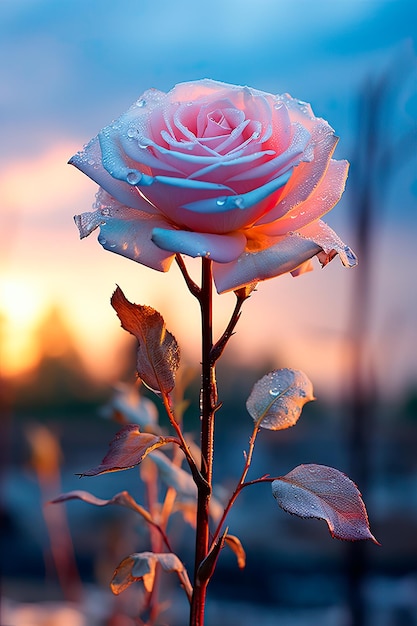 Uma cena comovente se desenrola à medida que os tons suaves rosa e azul se fundem