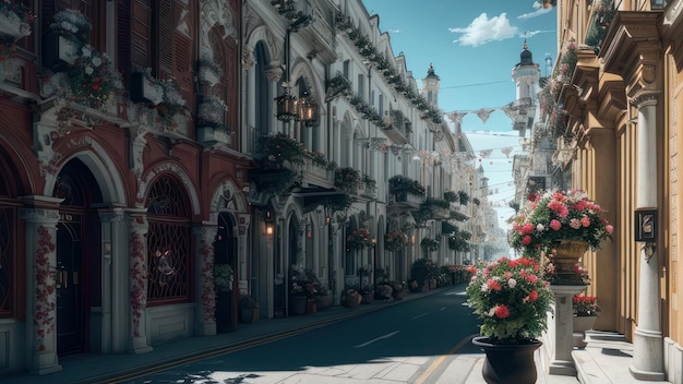 Uma cena de rua com uma cena de rua e uma placa que diz 'a cidade do amor'