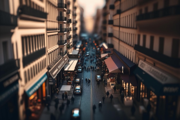 Foto uma cena de rua com uma rua movimentada e uma placa que diz 'eu te amo'