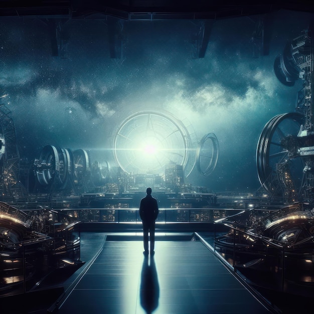 Uma cena direto de um filme de sci-fi de Hollywood com detalhes ultra-realistas