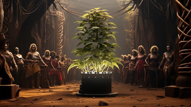 uma cena do filme com um pote de planta