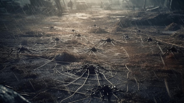 Uma cena do jogo a teia de aranha