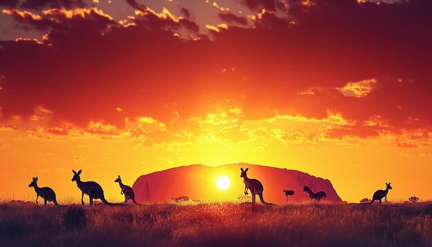 uma cena vibrante do interior da Austrália