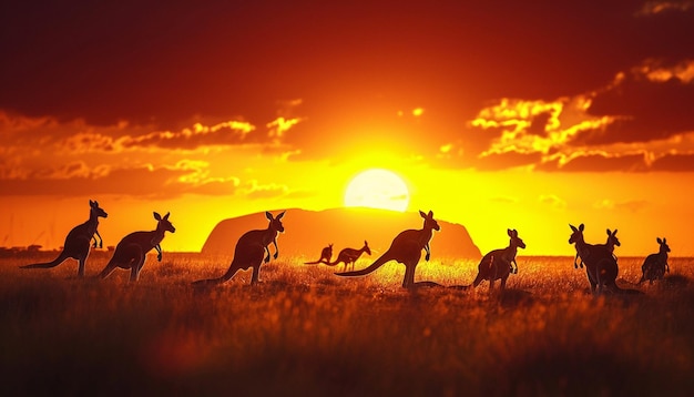 uma cena vibrante do interior da Austrália