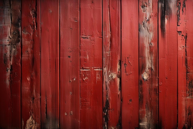 Foto uma cerca de madeira vermelha com um fundo vermelho.