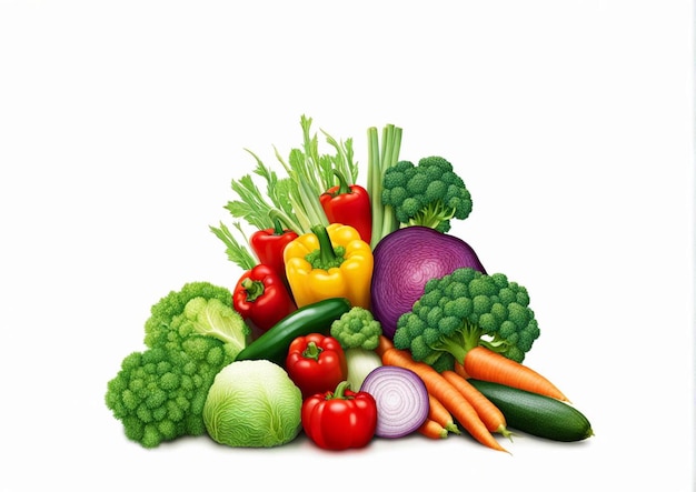 Uma cesta cheia de alimentos vegetais