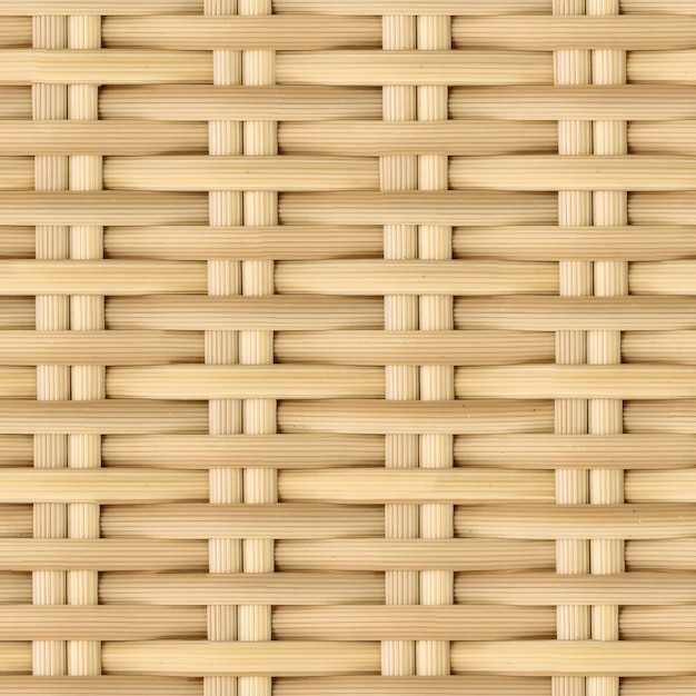 Uma cesta de vime com um padrão de tecido.