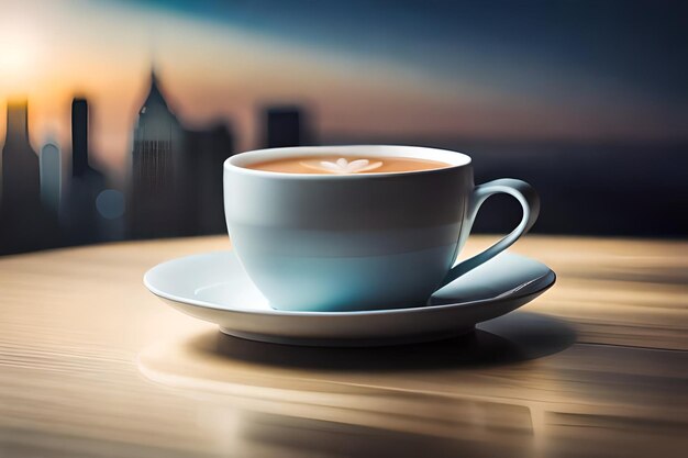 Uma chávena de café com a palavra "latte"
