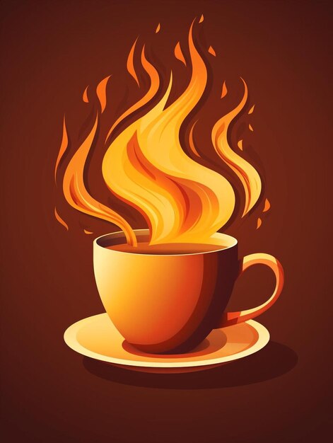 uma chávena de café com uma bebida quente