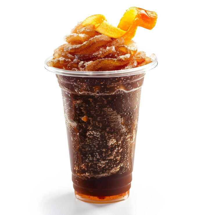Foto uma chávena de café gelado com um canudo nele