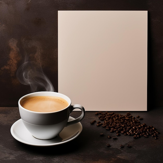 Foto uma chávena de café quente minimalista