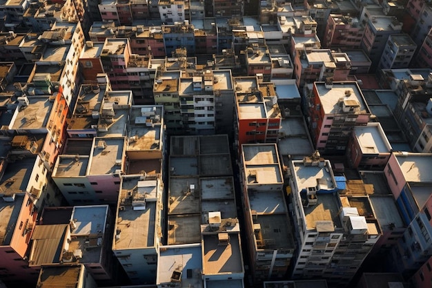 Uma cidade é uma cidade com muitos edifícios e um pequeno número de janelas.