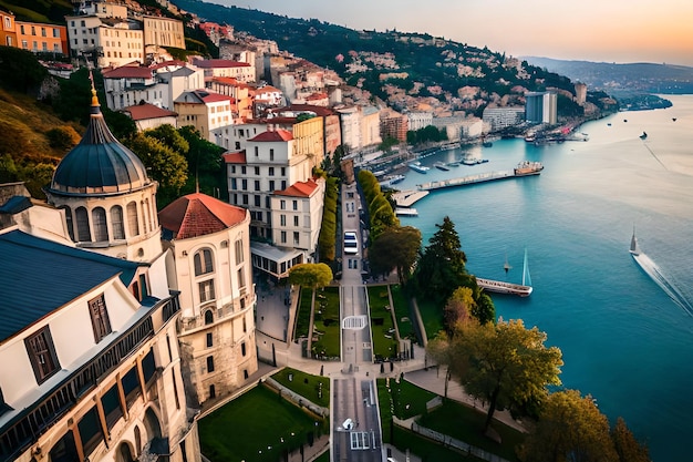 Uma cidade é uma cidade e está localizada na costa.