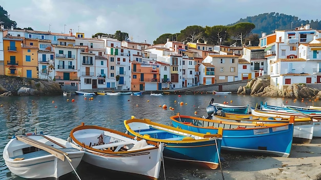 Foto uma cidade é uma cidade e tem um porto com barcos e casas