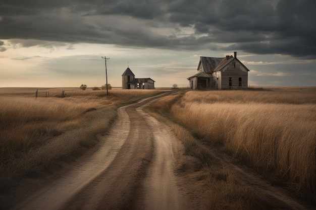 Uma cidade fantasma deserta no Texas se prepara para uma tempestade iminente