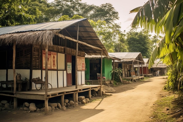 Foto uma clínica médica em uma área rural que atende as instalações médicas da comunidade local generative ai