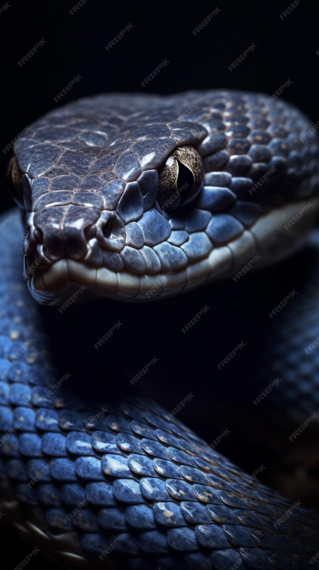 Foto Uma cobra azul e preta deitada no chão – Imagem de Cobra grátis no  Unsplash