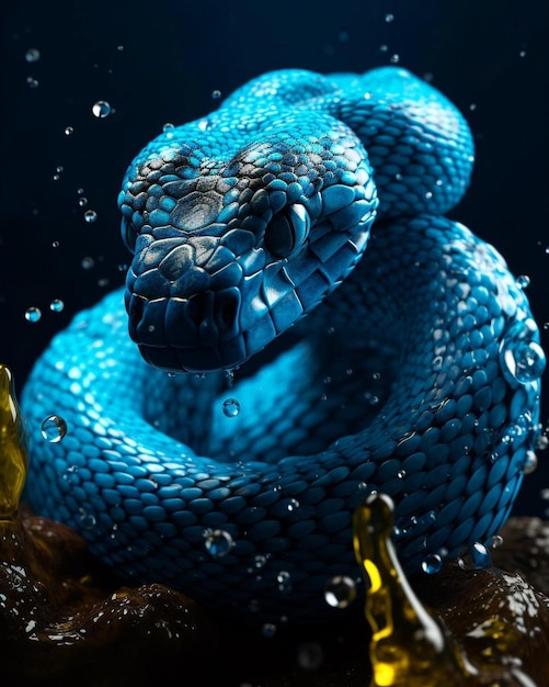 Papéis de Parede cobra azul 3840x2160 UHD 4K imagem