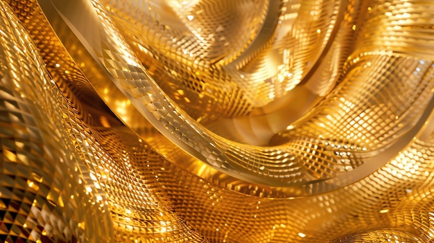 Uma cobra de ouro está num recipiente de ouro.