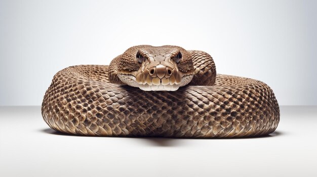 Uma cobra em fundo branco são répteis carnívoros alongados sem membros