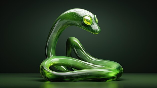 Uma cobra verde no estilo moderno