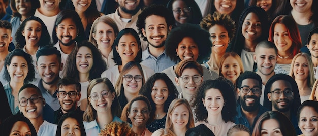 Foto uma colagem de imagens de um grande grupo de pessoas sorridente chegando uns aos outros através de conexão 4g5g entrando em contato com uma sociedade multirracial