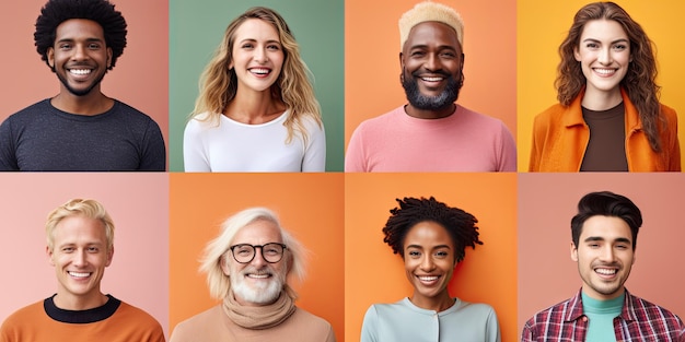 Foto uma colagem diversificada de pessoas com diversas origens, pessoas do conceito mundial