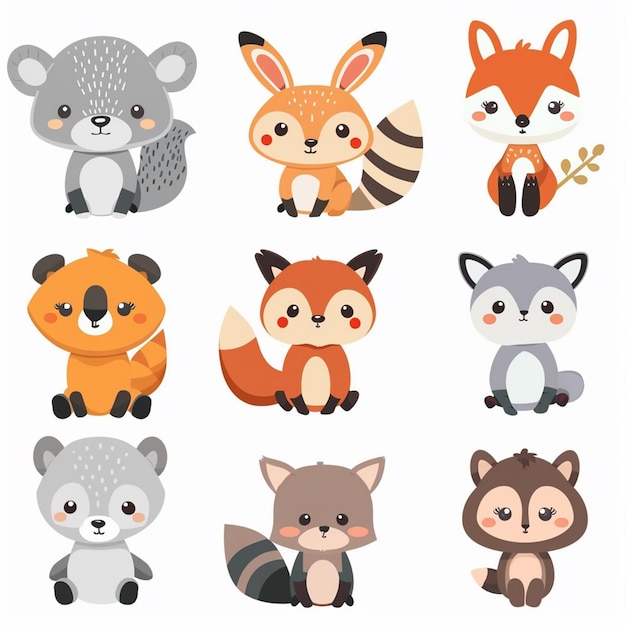 uma coleção de animais, incluindo um deles, um dos quais é chamado de raposa