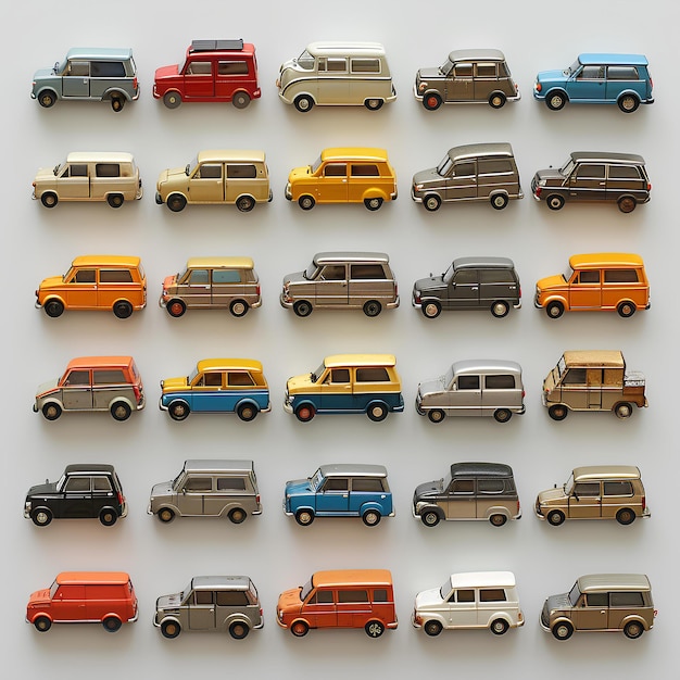 Foto uma coleção de carros de brinquedo