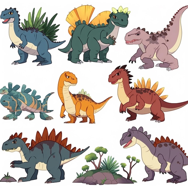 Personagem Dinossauro Haplocanthosaurus Desenhos Animados Vetor