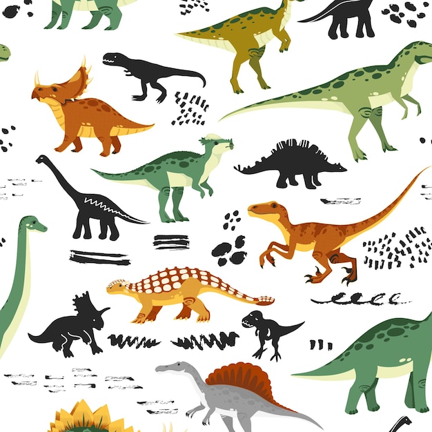 uma coleção de dinossauros, incluindo um dos dinossauros