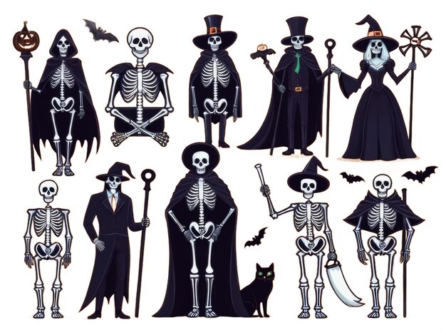 uma coleção de esqueletos, incluindo um dos esqueletos mais famosos