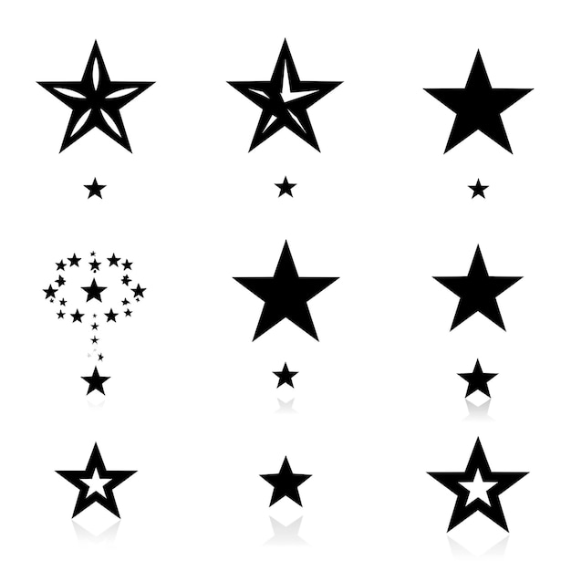 uma coleção de estrelas e uma estrela com uma estrela nela