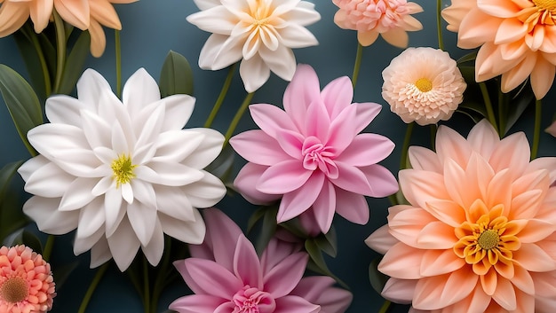 Uma coleção de flores com cores diferentes e a palavra flor nelas.