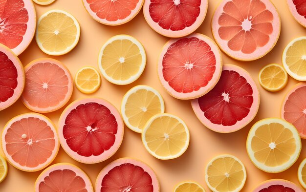 Uma coleção de frutas cítricas com a palavra limão no fundo