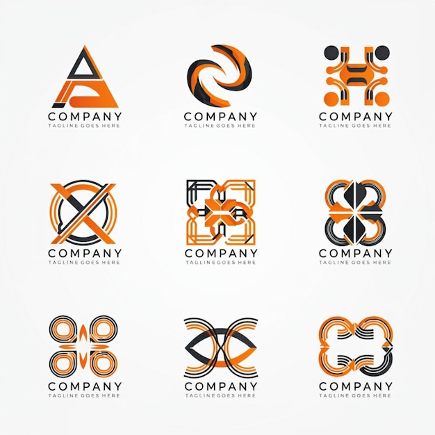 uma coleção de logos para empresa e empresa