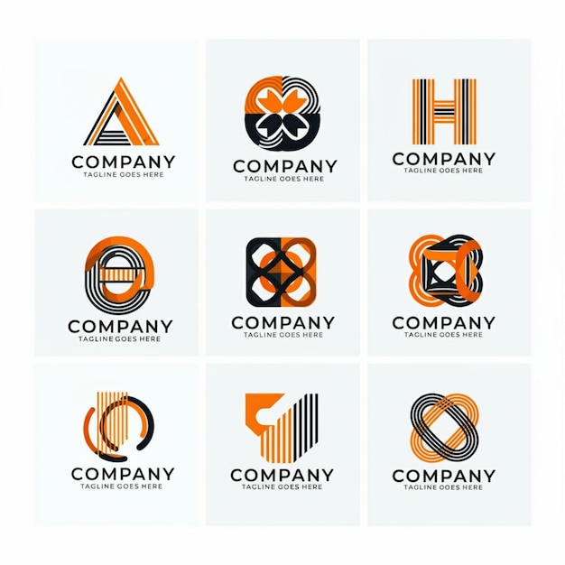 uma coleção de logos para empresa e empresa