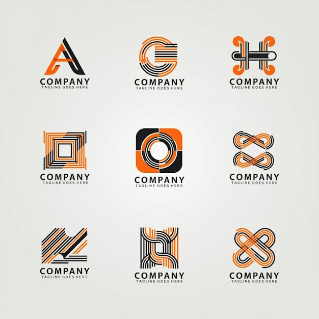 Uma coleção de logos para empresas, empresas e empresas