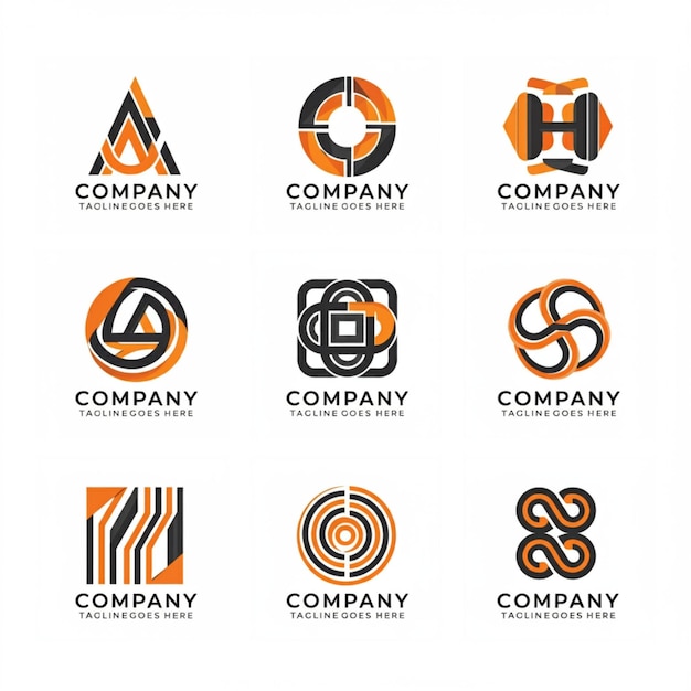 Uma coleção de logos para empresas, empresas e empresas