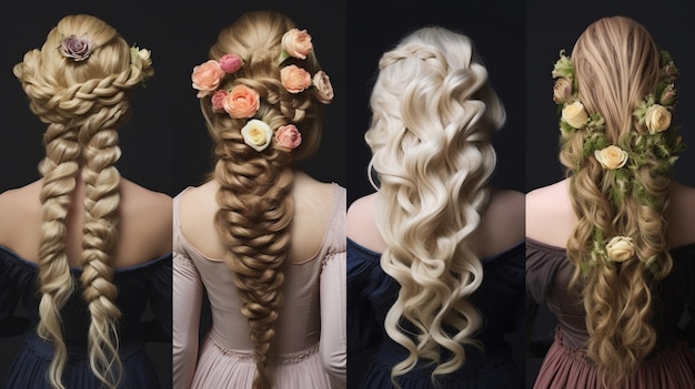 Uma coleção de penteados diferentes para mulheres