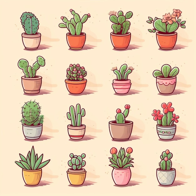Uma coleção de plantas com a palavra cactus nelas.