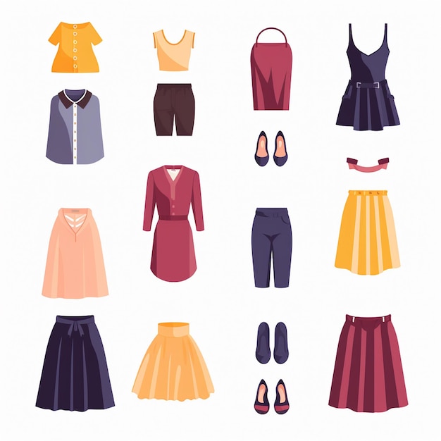 uma coleção de roupas, incluindo uma que tem o número 3