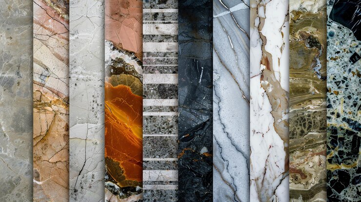 Foto uma coleção de texturas de mármore coloridas e únicas