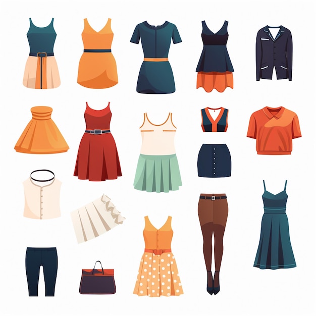 uma coleção de vestidos, incluindo uma que diz o número 3