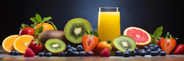 Foto uma colheita abundante de frutas ricas em antioxidantes deleita os olhos e melhora a saúde