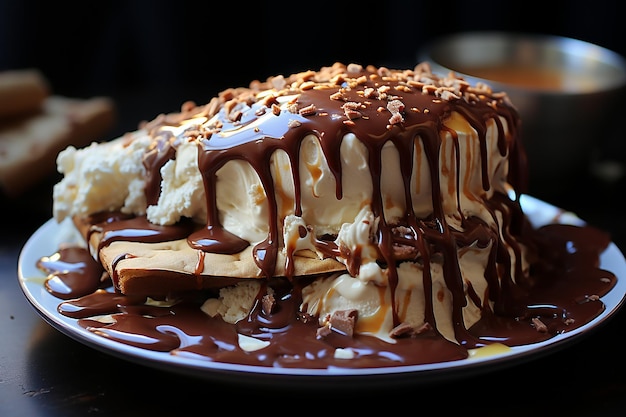 Uma colher de caramelo quente derretido em uma colher de