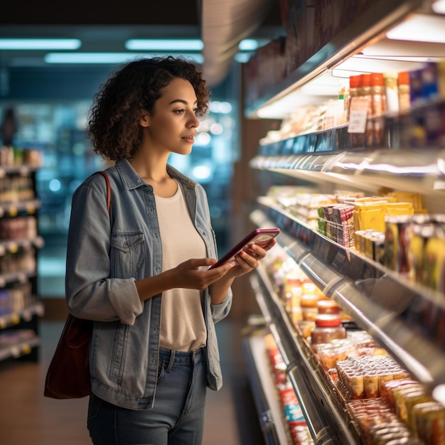 Uma comparação das mulheres com os produtos disponíveis